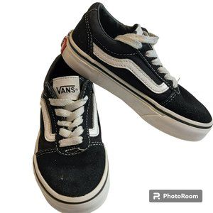 Vans Off the Wall Shoes, Youth 11.5, Navy Blue Suede, Old Skool Design